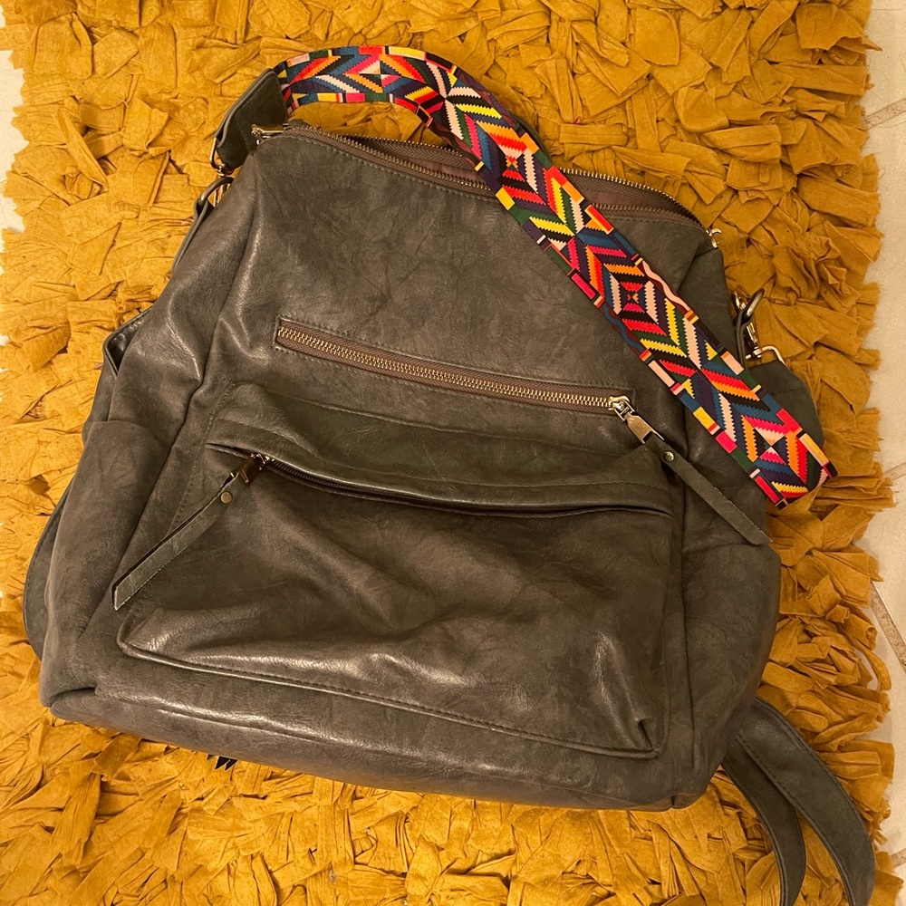 BRIELLE CONVERTIBLE GRAY BAG - PURSE OR BOOKBAG
